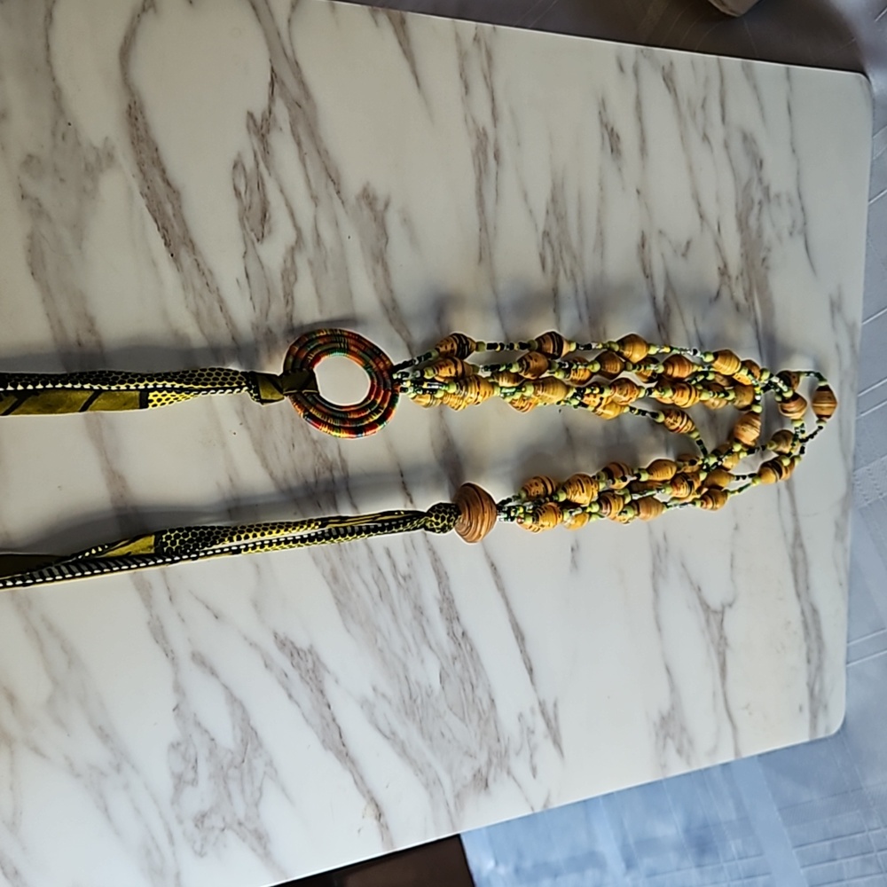 African Beaded necklace 15 inches
